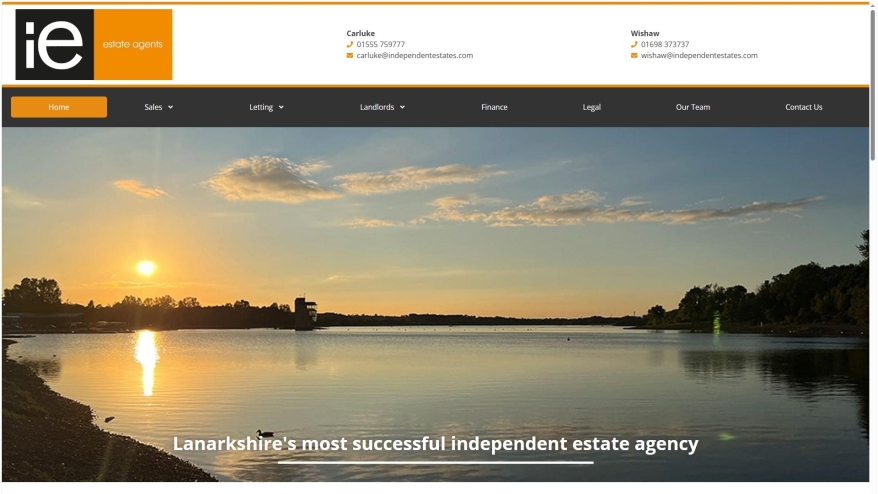 Screenshot of Independent Estates website