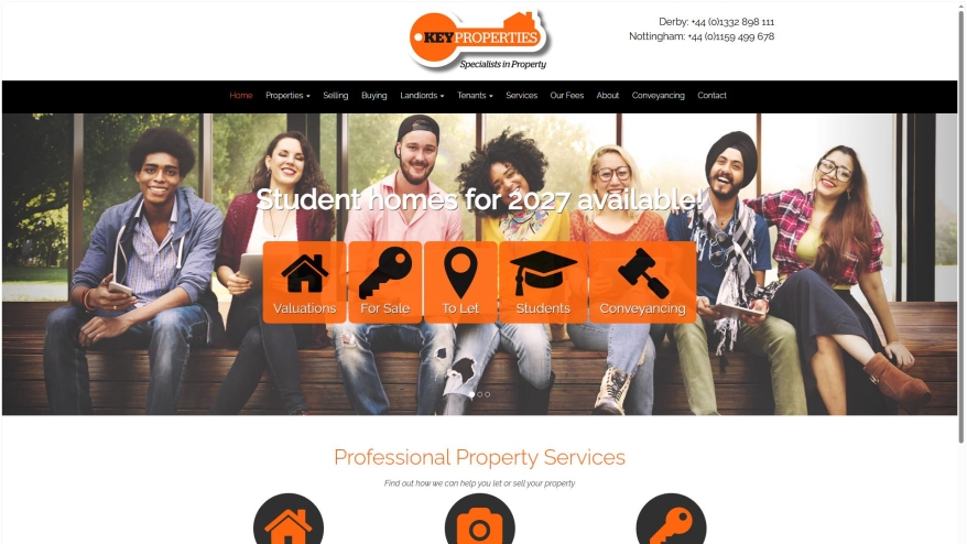 Screenshot of Key Properties website