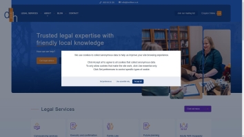 Screenshot of d and h website